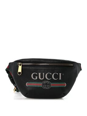 Gucci Grained Calfskin Small Logo Belt #337503G77B